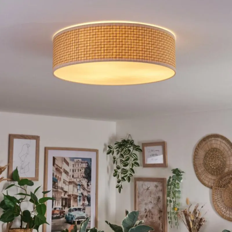 Lampes En Tissu-hofstein Antillo Plafonnier Nickel mat, 3 lumières