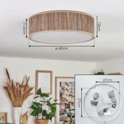 Lampes En Tissu-hofstein Antillo Plafonnier Nickel mat, 3 lumières