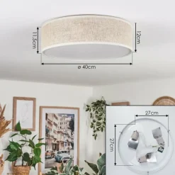 Lampes En Tissu-hofstein Antillo Plafonnier Nickel mat, 3 lumières