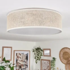 Lampes En Tissu-hofstein Antillo Plafonnier Nickel mat, 3 lumières