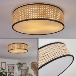 Lampes En Tissu-hofstein Antillo Plafonnier Nickel mat, 3 lumières