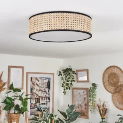 Lampes En Tissu-hofstein Antillo Plafonnier Nickel mat, 3 lumières