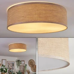 Lampes En Tissu-hofstein Antillo Plafonnier Nickel mat, 3 lumières