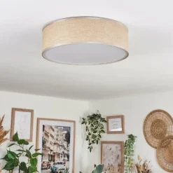 Lampes En Tissu-hofstein Antillo Plafonnier Nickel mat, 3 lumières