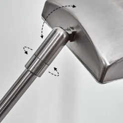 hofstein Antra Lampadaire LED Nickel mat, 1 lumière