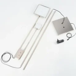 hofstein Antra Lampadaire LED Nickel mat, 1 lumière