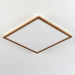 hofstein Antra Plafonnier, Panel LED Couleur bois, Blanc, 1 lumière