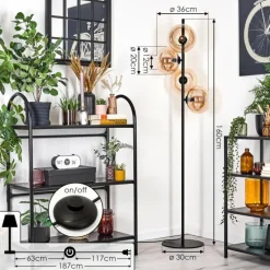 hofstein Apedo Lampadaire Ambre, 4 lumières