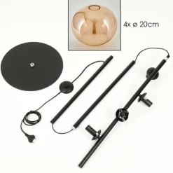 hofstein Apedo Lampadaire Ambre, 4 lumières