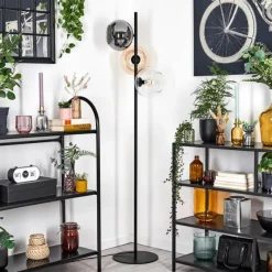 hofstein Apedo Lampadaire Ambre, Clair, Fumé, 3 lumières