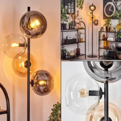 hofstein Apedo Lampadaire Ambre, Clair, Fumé, 4 lumières