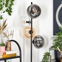 hofstein Apedo Lampadaire Ambre, Clair, Fumé, 4 lumières