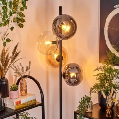 hofstein Apedo Lampadaire Ambre, Clair, Fumé, 4 lumières