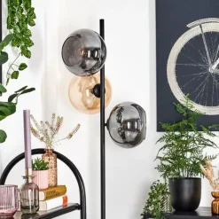 hofstein Apedo Lampadaire Ambre, Fumé, 3 lumières