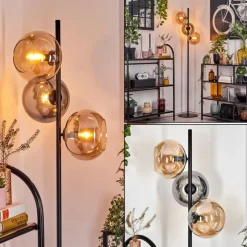 hofstein Apedo Lampadaire Ambre, Fumé, 3 lumières