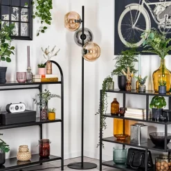 hofstein Apedo Lampadaire Ambre, Fumé, 3 lumières