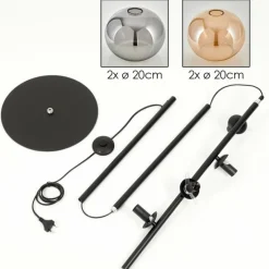 hofstein Apedo Lampadaire Ambre, Fumé, 4 lumières