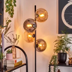 hofstein Apedo Lampadaire Ambre, Fumé, 4 lumières