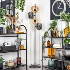 hofstein Apedo Lampadaire Ambre, Fumé, 4 lumières