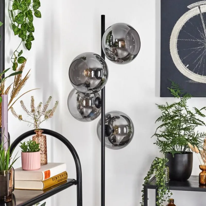 Suspension Verre Fumé-hofstein Apedo Lampadaire Fumé, 4 lumières