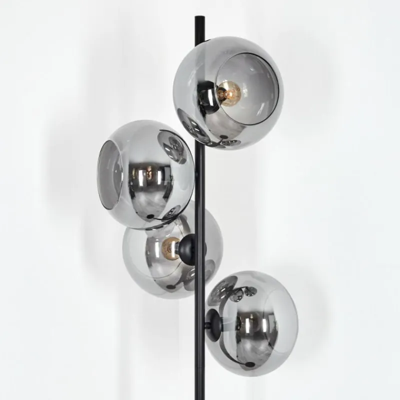 Suspension Verre Fumé-hofstein Apedo Lampadaire Fumé, 4 lumières
