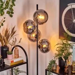 Suspension Verre Fumé-hofstein Apedo Lampadaire Fumé, 4 lumières