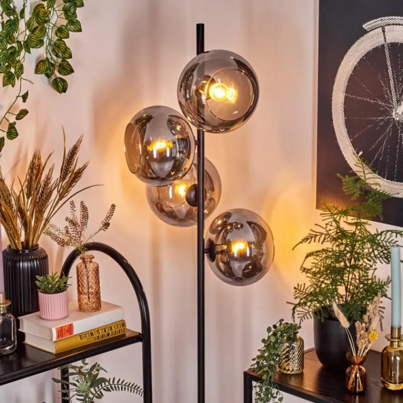 Suspension Verre Fumé-hofstein Apedo Lampadaire Fumé, 4 lumières