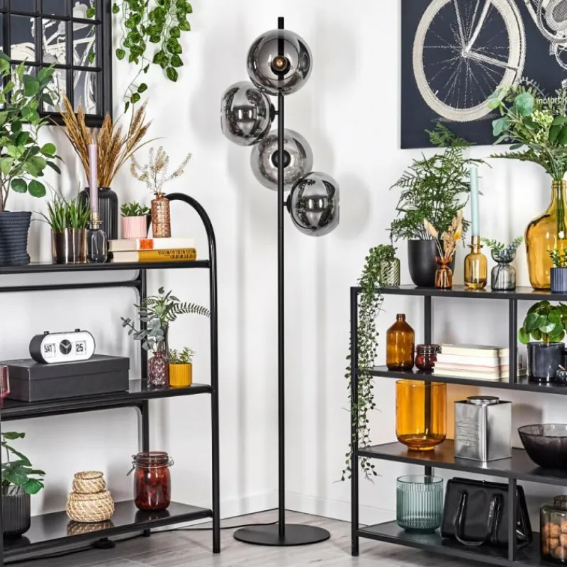 Suspension Verre Fumé-hofstein Apedo Lampadaire Fumé, 4 lumières