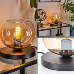 hofstein Apedo Lampe à poser Ambre, Clair, 1 lumière