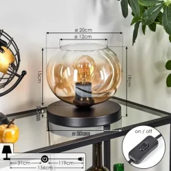 hofstein Apedo Lampe à poser Ambre, Clair, 1 lumière