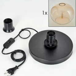 hofstein Apedo Lampe à poser Ambre, Clair, 1 lumière