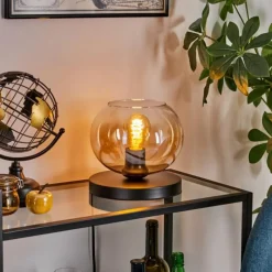 hofstein Apedo Lampe à poser Ambre, Clair, 1 lumière