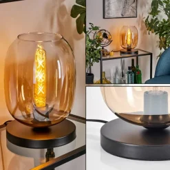 hofstein Apedo Lampe à poser Ambre, Clair, 1 lumière