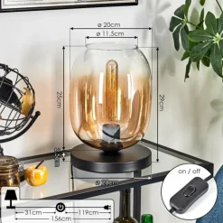 hofstein Apedo Lampe à poser Ambre, Clair, 1 lumière