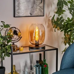 hofstein Apedo Lampe à poser Ambre, Clair, 1 lumière