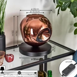 hofstein Apedo Lampe à poser Cuivré, 1 lumière