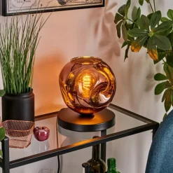 hofstein Apedo Lampe à poser Cuivré, 1 lumière