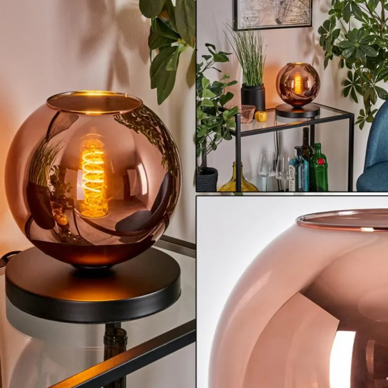 hofstein Apedo Lampe à poser Cuivré, 1 lumière