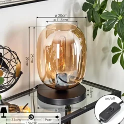 hofstein Apedo Lampe à poser Noir, 1 lumière