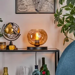 hofstein Apedo Lampe à poser Noir, 1 lumière