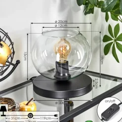 hofstein Apedo Lampe à poser Noir, 1 lumière