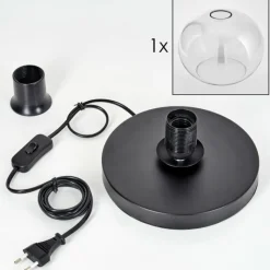 hofstein Apedo Lampe à poser Noir, 1 lumière