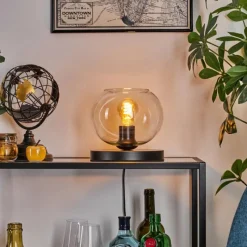 hofstein Apedo Lampe à poser Noir, 1 lumière