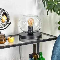 hofstein Apedo Lampe à poser Noir, 1 lumière