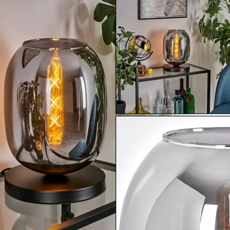 hofstein Apedo Lampe à poser Noir, 1 lumière