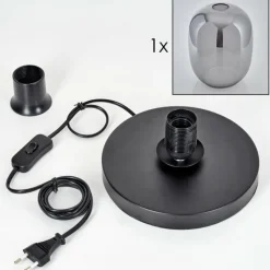 hofstein Apedo Lampe à poser Noir, 1 lumière