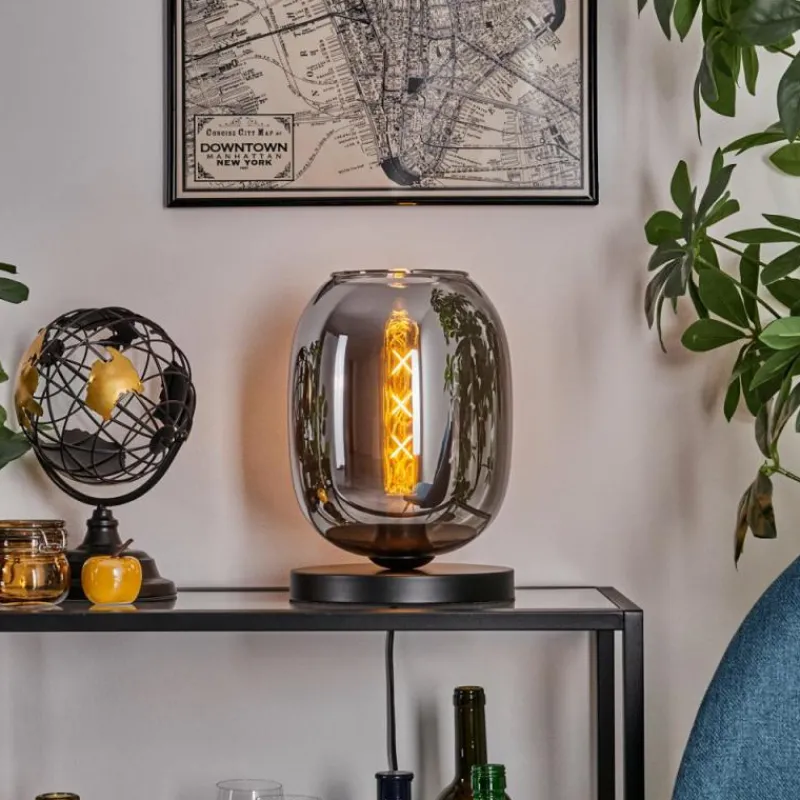 hofstein Apedo Lampe à poser Noir, 1 lumière