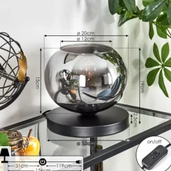 hofstein Apedo Lampe à poser Noir, 1 lumière