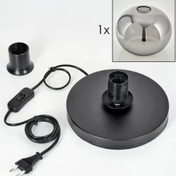 hofstein Apedo Lampe à poser Noir, 1 lumière