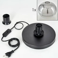 hofstein Apedo Lampe à poser Noir, 1 lumière